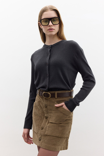 Manuka Anthracite Knitwear Cardigan - Soft Textured