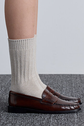 Manuka Μπεζ Χρώμα Χοντρό Fittili Sock