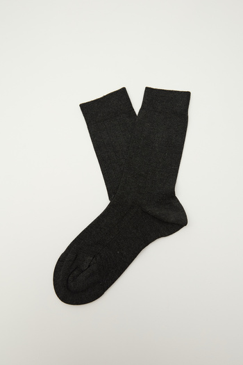 Manuka Anthracite Color Classic Corded Socks