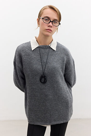 Manuka Anthracite Color Oversize Sweater