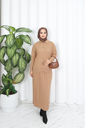 NİSUM MODA Pleated Skirted Jacket Suit