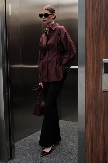 Manuka Black Flare Leg Classic Trousers