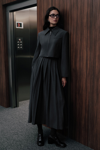 Manuka Anthracite Wide Pleated Skirt