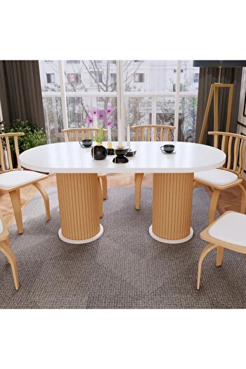 asaella mobilya Ada 90x170 Oval Yemek Masası & Mutfak Masası & Salon Masası Masa