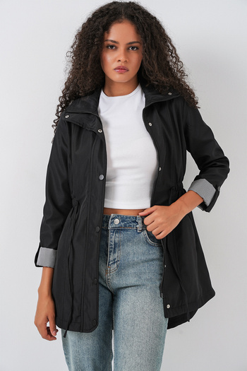 Bigdart 10322 Καμπαρντίνα Gathered Waist - Μαύρο