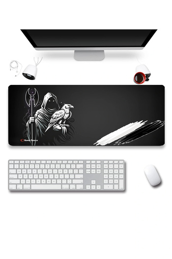 SonicTouch Eagle Lord Black and White Seamless Smooth Liquid-Proof XXL Gamer Keyboard Mousepad 40X90Cm