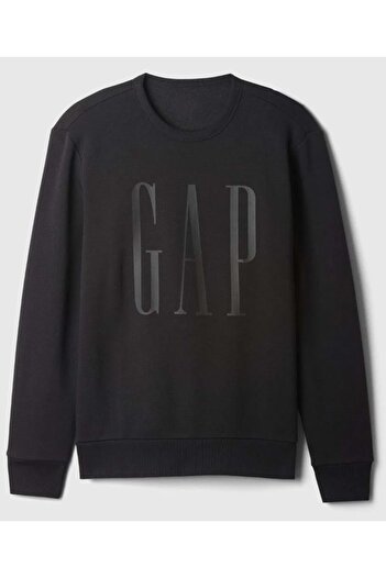 GAP V-Lw Dp Fleece Logo 542214 Мъжка суитшърт SİYAH
