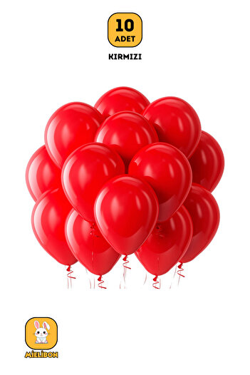 Mielibon 10 Pcs Red Balloons - 12 Inch Pastel Colors