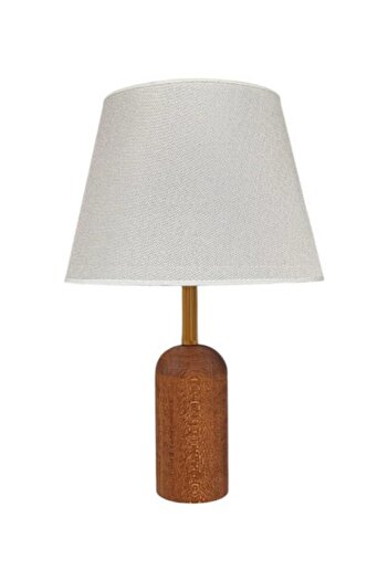 DEDE Natural Brown Wooden Lamp Shade with Cream Hat