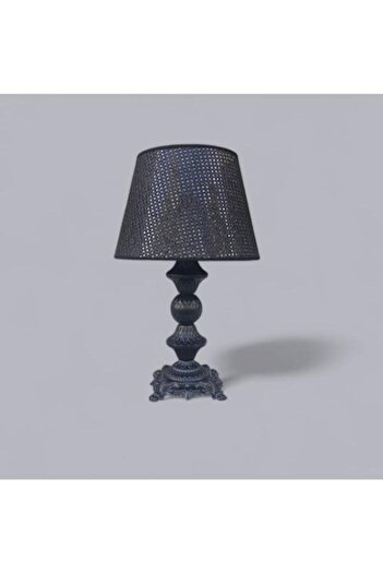 DEDE Lamp Base Black Static Painted Black with Rattan Hat
