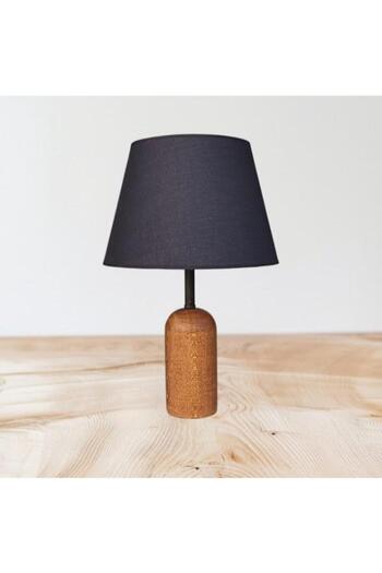 DEDE Natural Brown Wooden Lamp Shade with Black Hat