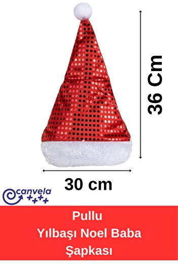 CANVELA Adult Size New Year Red Fleece Furry Christmas Santa Hat 30X36 cm