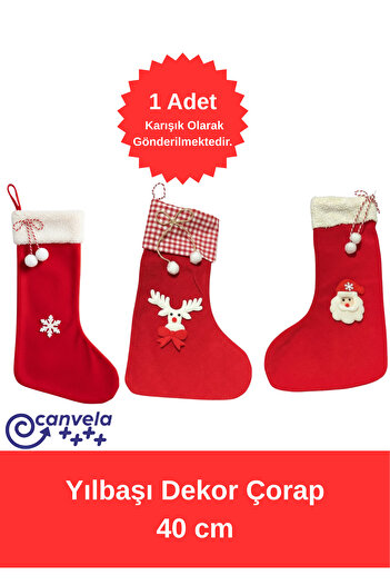 CANVELA 1Pc Christmas Decor Stocking Fireplace Wall Ornament Christmas Pine Tree Ornament Santa Claus Hanging Decor Ornament