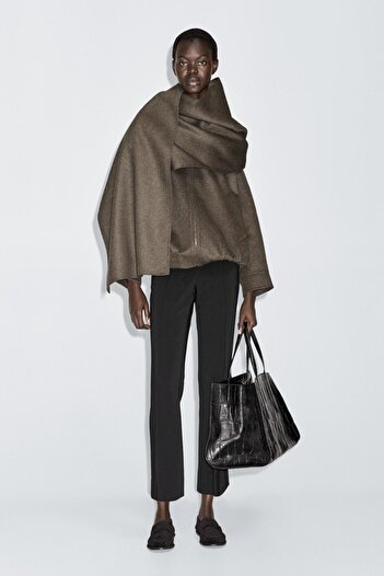 Massimo Dutti Atkılı yün karışımlı bomber ceket