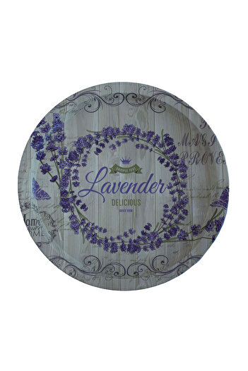 PUFO Round metal plate type tray Pufo Purple lavender for serving dessert, cakes, appetizers, 33 cm