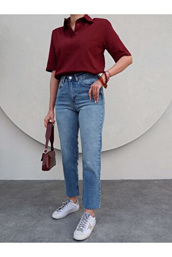 ESRAHELVACI Light Blue Cut Leg Orj Jean