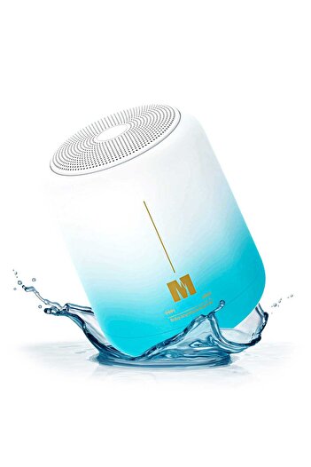 Timebox Boxă portabilă cu lumini RGB, Bluetooth, sunet surround 360, 1200 mAh, rezistentă la apă cu inel de prindere.