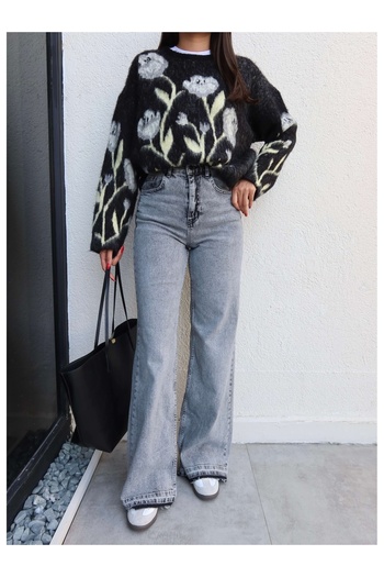 ESRAHELVACI Wide Leg Jeans with Lycra Detail at the Cuffs