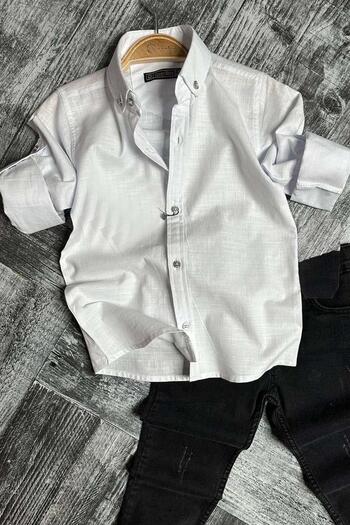 Riccotarz Πλεκτό πουκάμισο για αγόρι και τοπ σετ Lycra Gabardine Black Jean
