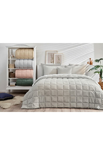 Özdilek Sherpa Gray - Özdiyek Nova Quilt Blanket Single