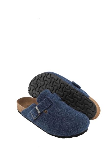 YILDIZ SHOES Εισαγόμενα Unisex Χειμερινά κλειστά τσόχα καθημερινά Sabo House Παντόφλες Navy Blue