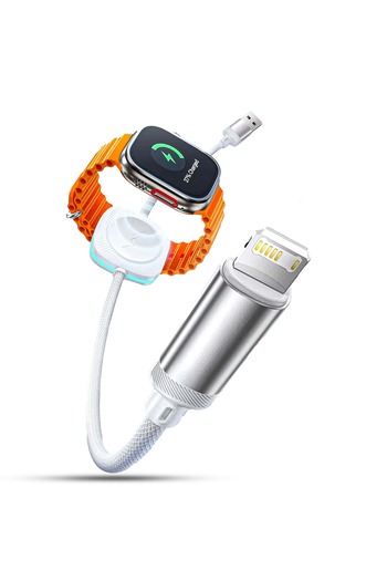 Timebox Cablu de încărcare 2 în 1, încărcare rapidă, 1,2 m, USB la USB-C, încărcător wireless, compatibil cu iPhone,