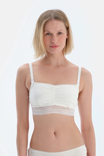 Dagi Ecru Lace Bandeu Nursing Bra