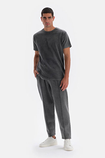 Dagi Smoked Double Leg Ribbed Washed Sweatpants