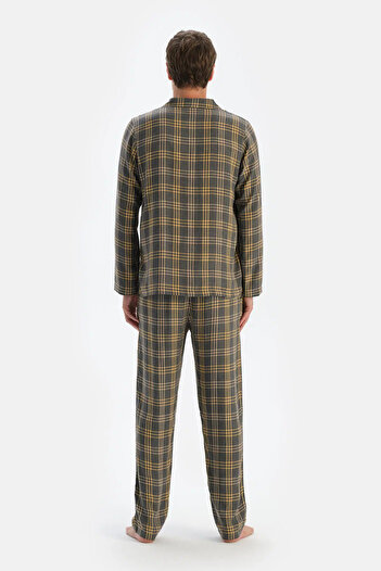 Dagi Smoked Plaid Woven Viscose Trousers Pajama Bottoms