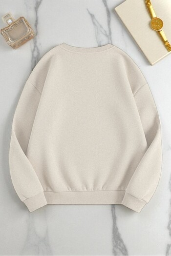 uyguntarz Unisex Ballerina Cappucina Printed Oversize Crew Neck Sweatshirt