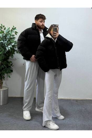 Arvens Frostline Couple Black Oversize Puffer Jacket Cold Weather Comfort and Style High Quality