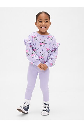 GAP Kız Bebek Açık Lila Sweatshirt & Legging Tayt Set