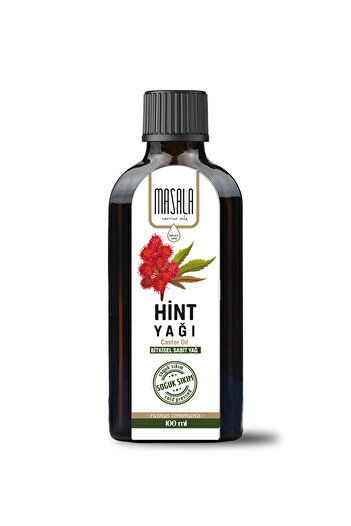 Masala Hint Yağı 100 Ml. Cam Şişe - Saf Ve Katkısız, Hekzan Içermez(CASTOR OİL) - Soğuk Pres