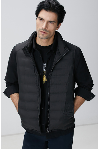 Network Siyah Puffer Casual Yelek
