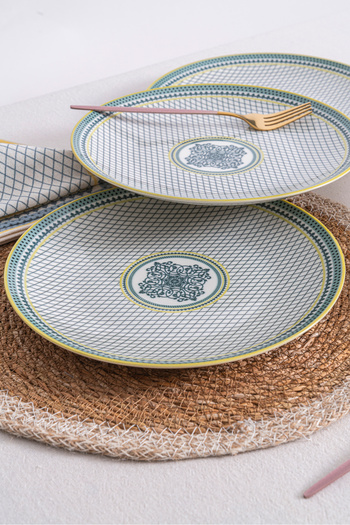 rubihome Dubai 6-Seater 25cm Special Design Modern Porcelain Serving Plate Set