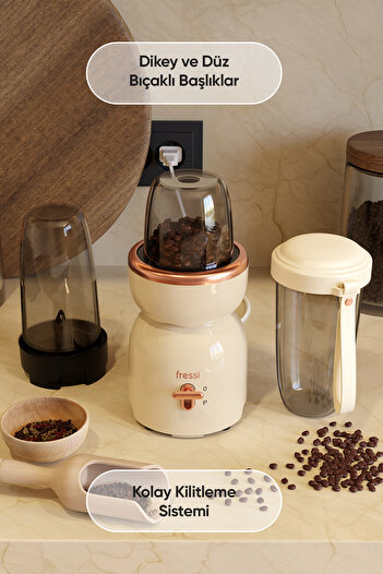 Fressi Öğütücülü Çift Şişeli Smoothie Blender Seti 400W FR-SBL21 İntenssio