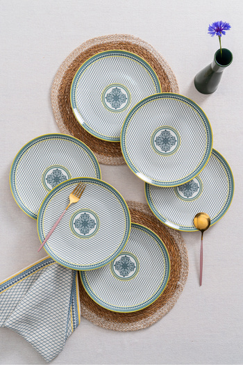 rubihome Dubai 6-Seater 25cm Special Design Modern Porcelain Serving Plate Set