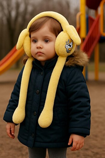 MBK GARDEN Children's Ear Warmer Protector Plush Earmuffs with Movable Moving Ears (with Sound) 2-12 Years
