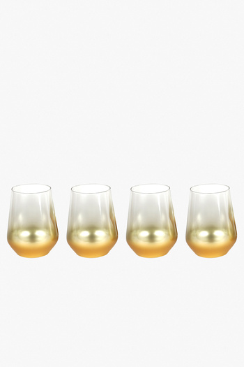 Rakle Glow Set of 4 Gold Water Glasses - 425 Cc