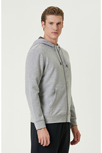 Network Gri Kapüşonlu Sweatshirt