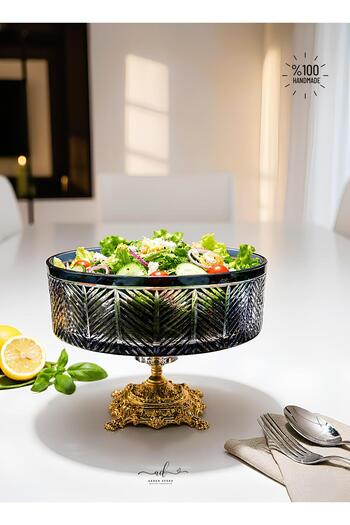 AKDEN STORE Crystal Decor Presentation Bowl / Salad Bowl / Decorative Bowl