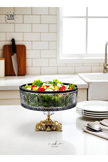 AKDEN STORE Crystal Decor Presentation Bowl / Salad Bowl / Decorative Bowl