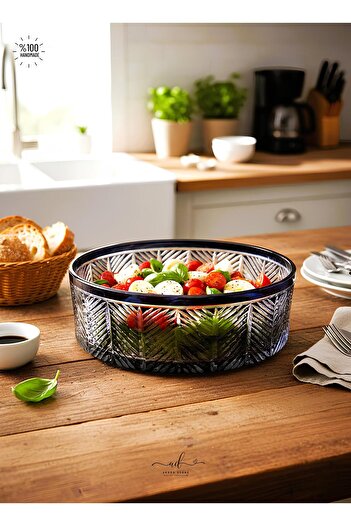 AKDEN STORE Crystal Decor Presentation Bowl / Salad Bowl / Decorative Bowl