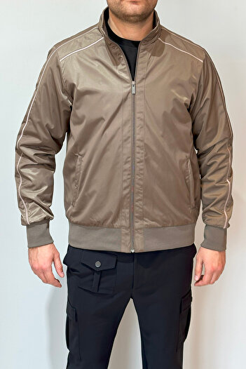 REMSA Men's Zippered Seasonal Jacket Camel Single Top Reu-9114