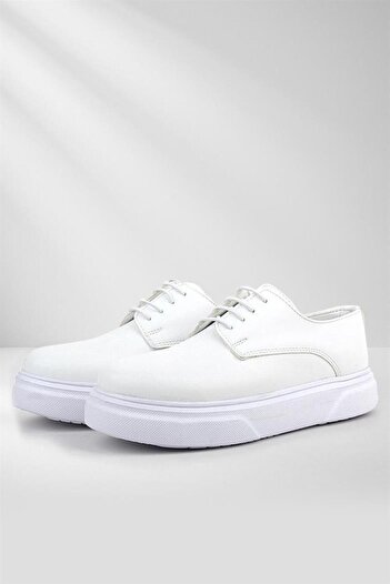 Rakerplus Pantofi clasici pentru copii Derby White Skin cu talpă înaltă