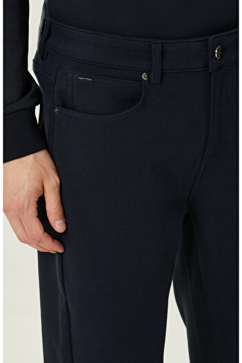 Network Lacivert Yan Cepli Casual Pantolon