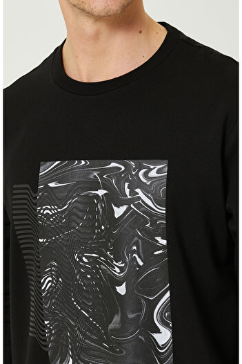 Network N-Tech Siyah Bisiklet Yaka Sweatshirt
