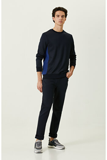 Network Lacivert Yan Cepli Casual Pantolon
