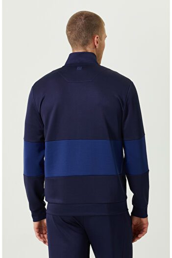 Network N-Tech Yan Cepli Lacivert Dik Yaka Sweatshirt