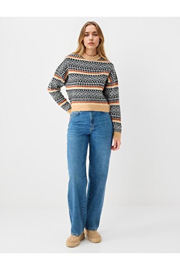 Jimmy Key Black Straight Cut Round Neck Knitwear Sweater
